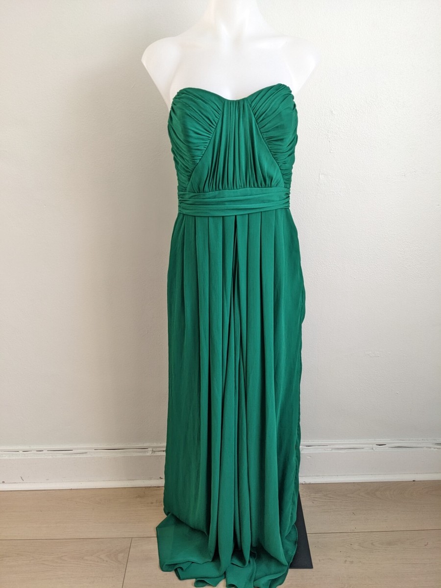badgley mischka green chiffon dress Green Chiffon Gown