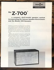 Manuale di servizio altoparlanti Janszen Z-700 *originale*