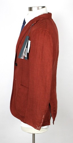 Boglioli K Jacket 38 R (48 EU) Men's Burnt Orange Dyed Solid Linen Blazer $1355 - Picture 10 of 13