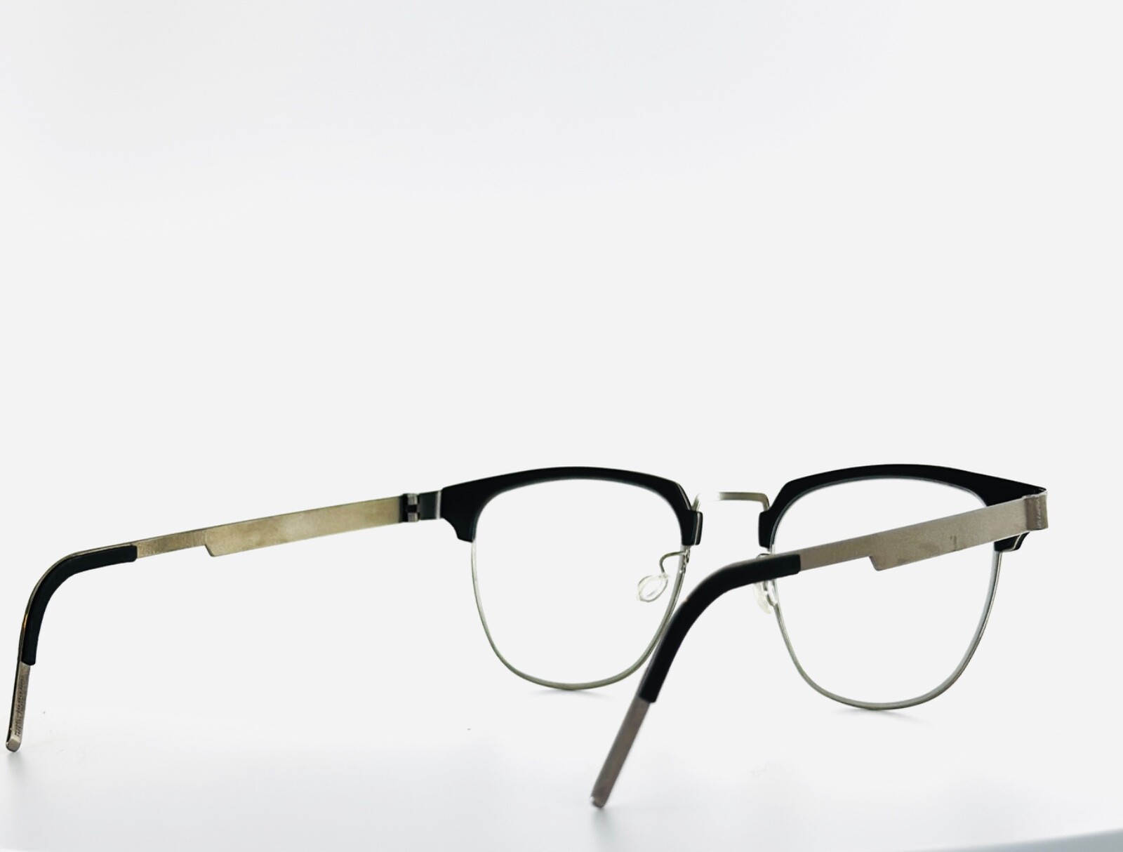 LINDBERG STRIP 9843 20/10240 P10 Black Browline Eyeglasses 49-21-135 B:43