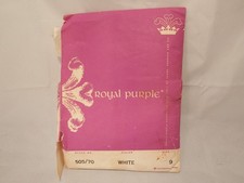 Vintage Royal Purple Hosiery Nylons Size 9 WHITE 505/70 New in Envelope