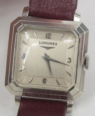 Seltene HAU Longines Square mit Kaliber 23Z im 14kt/585 Weißgoldgehäuse um 1960