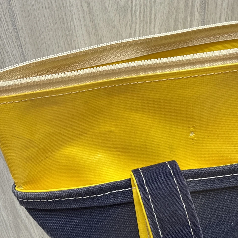 Vintage LL Bean Boat & Tote Lona Goma Amarillo Azul **¡RARO con Etiqueta Original! Foto 2 de 4