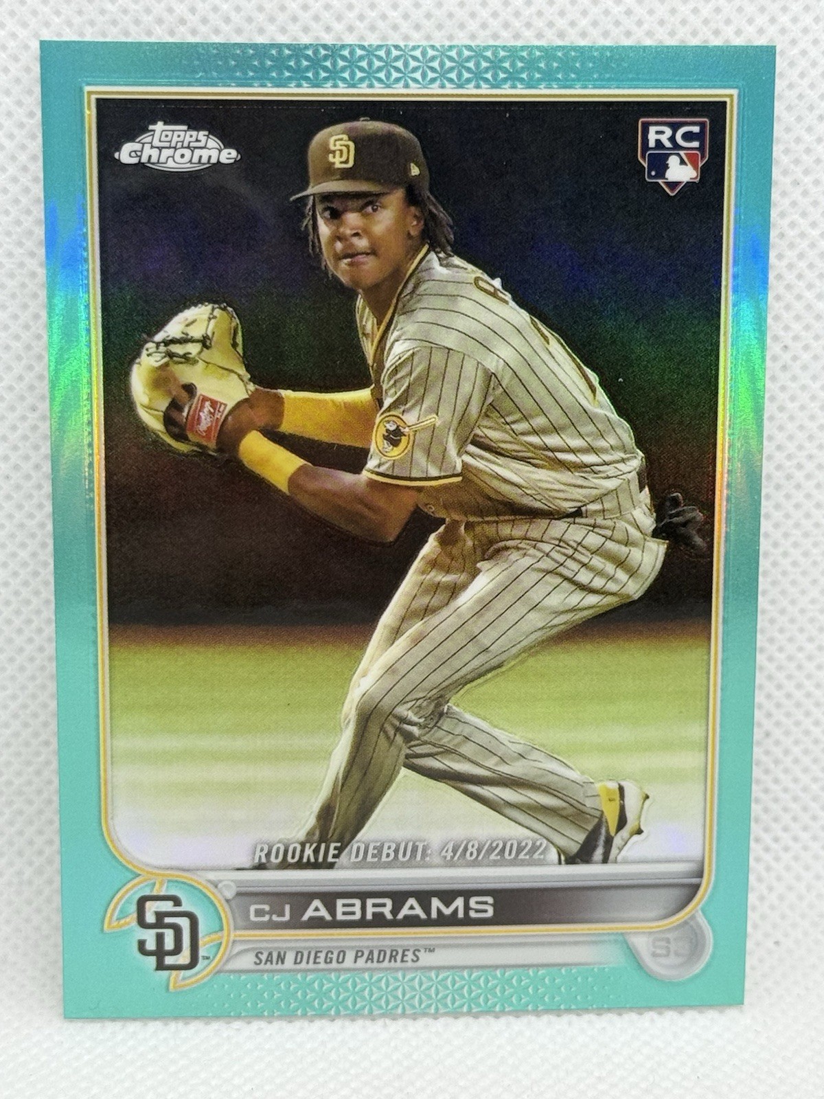 CJ Abrams 2022 Topps Chrome Update USC102 Rookie Debut Aqua Refractor 151/250 SP