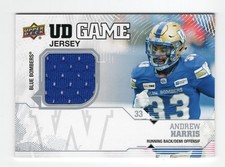 2019 UD CFL Game Jersey Andrew Harris Winnipeg Blue Bombers VI Raiders