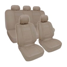 Beige Synthetic Leather Full Set Tan for Seat Covers fits Car with Bslfstscfcwa