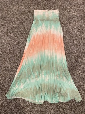 Final Touch Soft Tie Dye  Maxi Skirt Size Small Pink Blue Coral