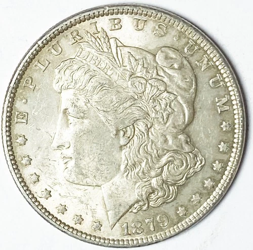 1879 $1 Morgan Silver One Dollar US Coin Philadelphia AU