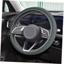 Car Steering Wheel Cover, Universal 14.5-15 Inch Leather Steering Wheel Gray