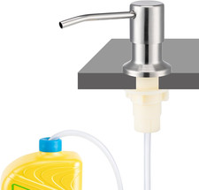 Built-In Kitchen Sink Soap Dispenser Brushed Nickel Stainless Pump 47" Tube Kit