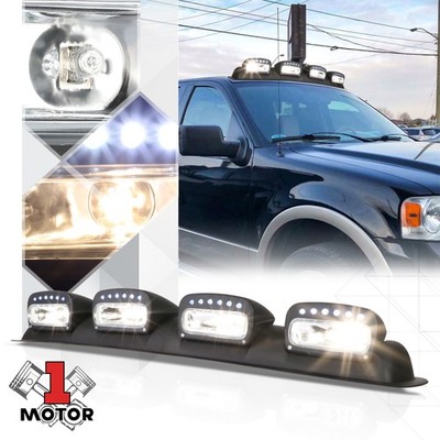 24Pcs LED Clear Universal 4X4 Off Road Top Roof Mounted Fog Light Lamp w/Switch