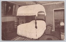 Postcard Room in which John Adams 2nd President was Born Quincy Mass