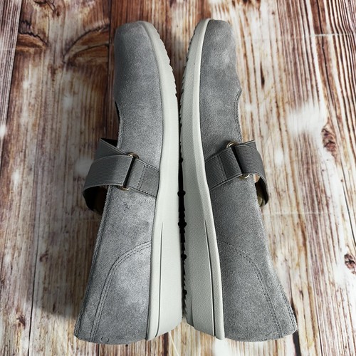 Scarpe mocassini Mary Jane nuovi Vionic SHELBY taglia 11 grigio scamosciato cinturino elastico slip on - Foto 6 di 12