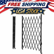 Expandable Steel Safety Gate, Tall Folding Accordion Security Door 85 Inch