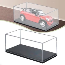 Clear Model Car Display Case 1: 87 Scale Tabletop Decor with Black Base