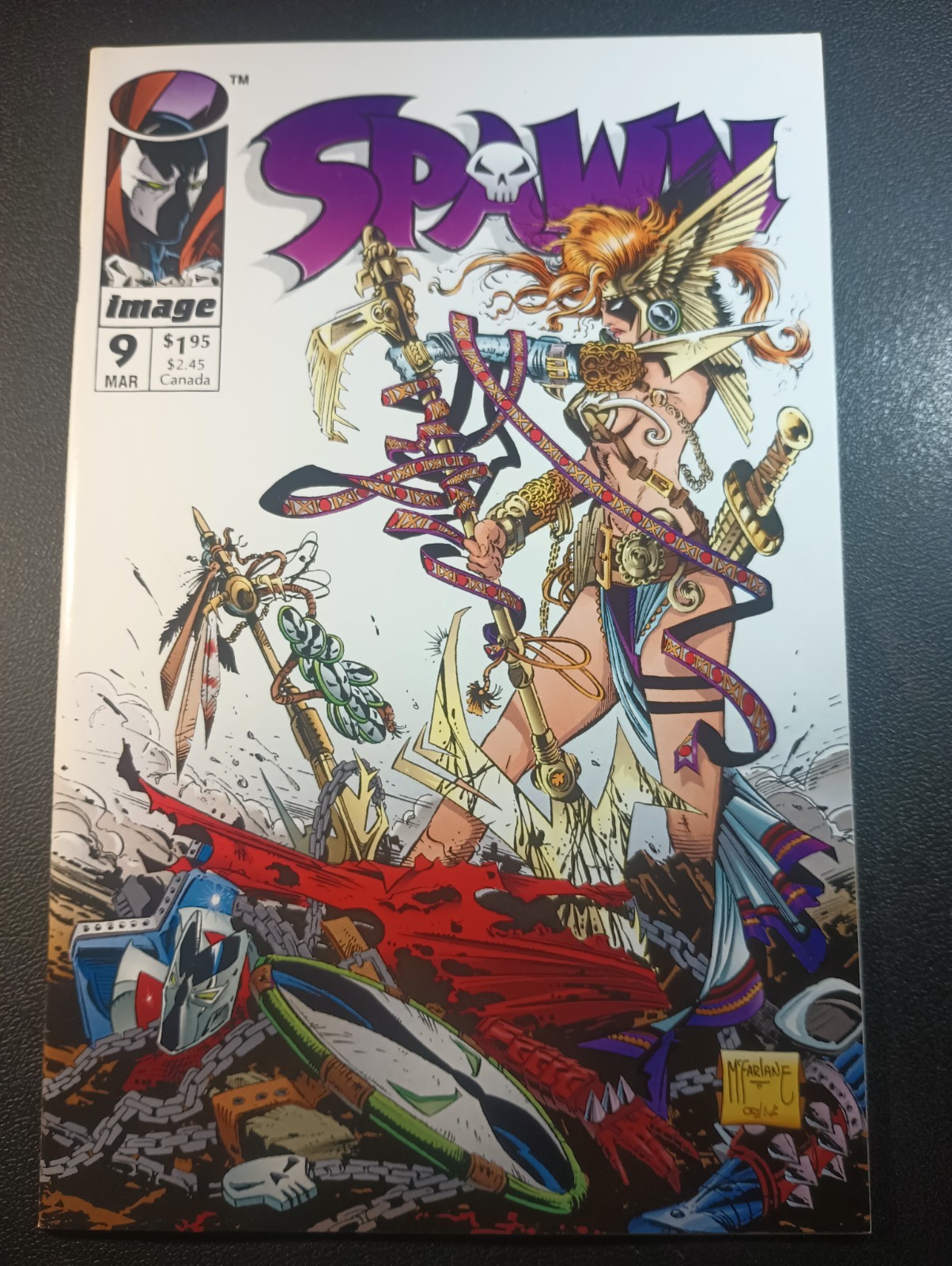 Spawn #9 (1993) 1st App Of Angela And Medieval Spawn W Jim Lee Poster VF- 7.5