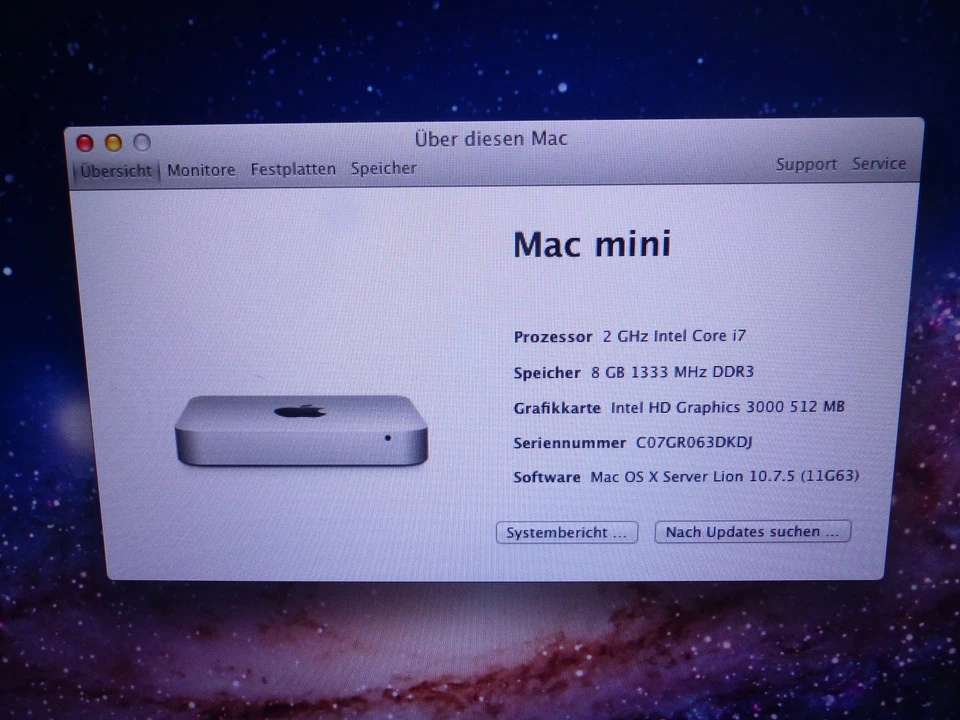 Apple Mac Mini Server 2011 2.0 Ghz i7 8GB A1347 1TB usato #10 - Immagine 3 di 4
