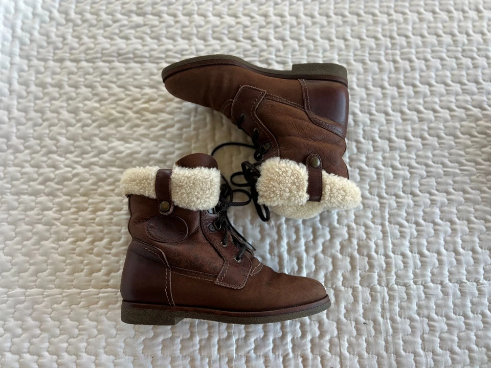 Botas Eddie Bauer de piel de oveja forradas con cordones marrón para mujer talla 40” Foto 4 de 4