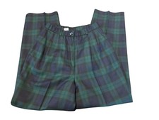 Pendleton vintage Women  s Tartan Plaid Wool Pants Size 8 Blue  Green 243 