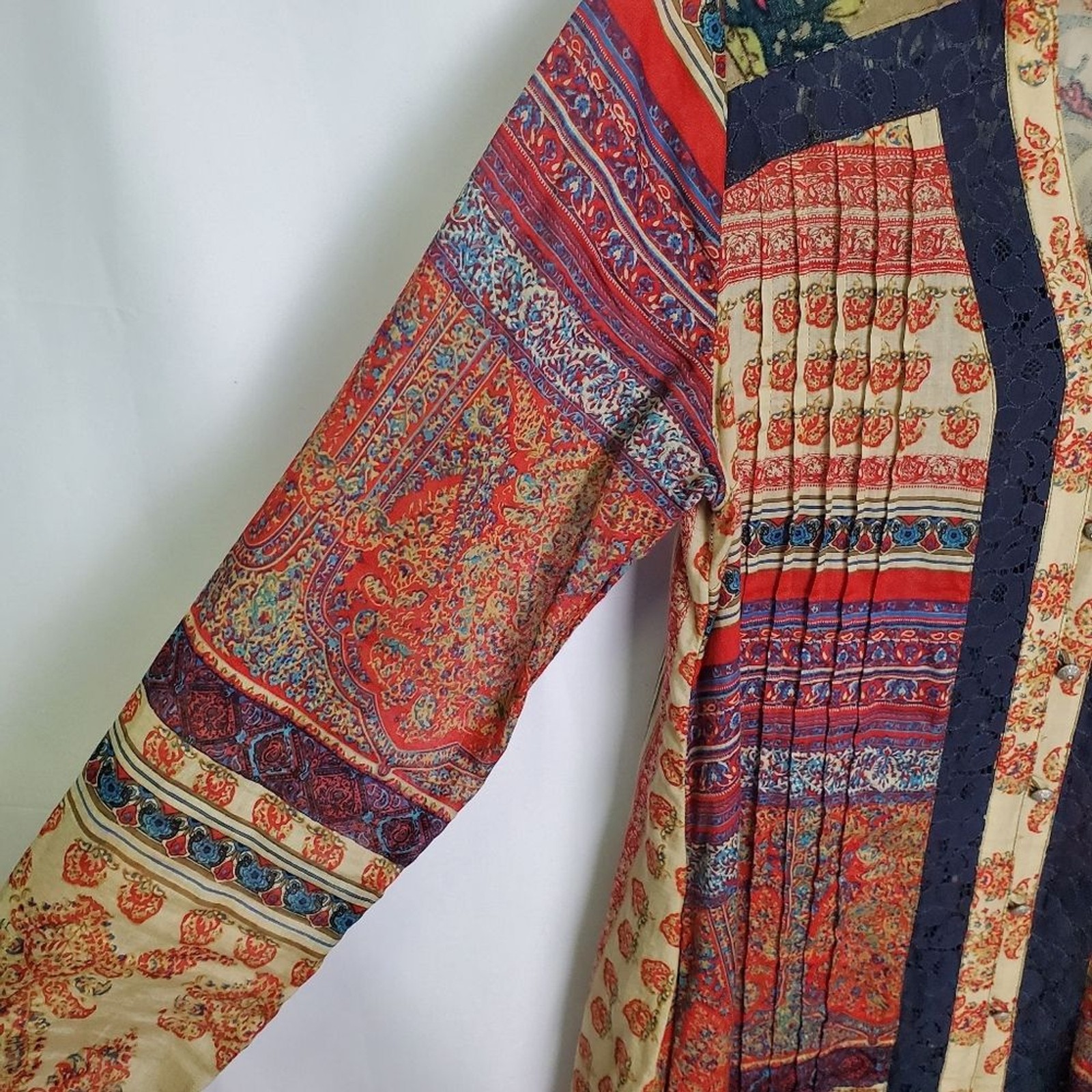 Soft Surroundings Boho Patchwork Tunic Blouse Emb… - image 4