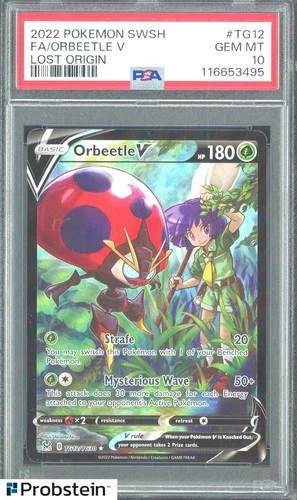 2022 Pokemon SWSH Lost Origin #TG12 FA Orbeetle V PSA 10 GEM MINT