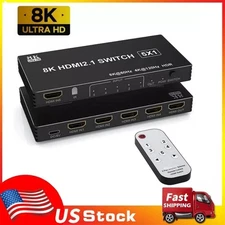 US HDMI 2.1 Switch 4K 120Hz 5 Port 8K 60Hz HDMI Switch Splitter Dolby Vision HDR