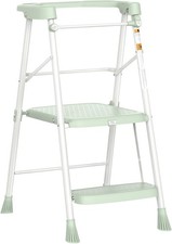 Children's two-step stool, suitable for learning activities at the , green.