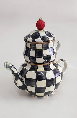 Mackenzie Childs Courtly Check High Tea Set