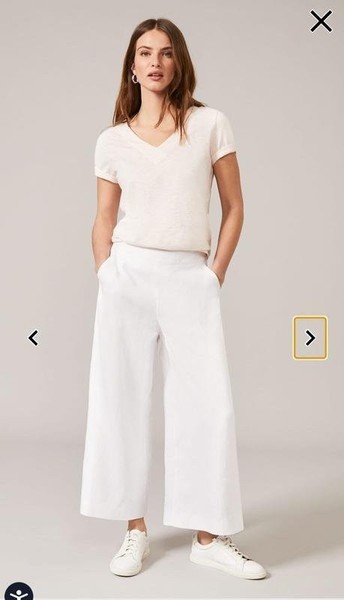 Women Phase Eight Trousers White Linen 40 / L / 48