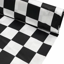54" x 10 yards Black and White Satin Checkered FABRIC BOLT Wedding Crafts Sewing