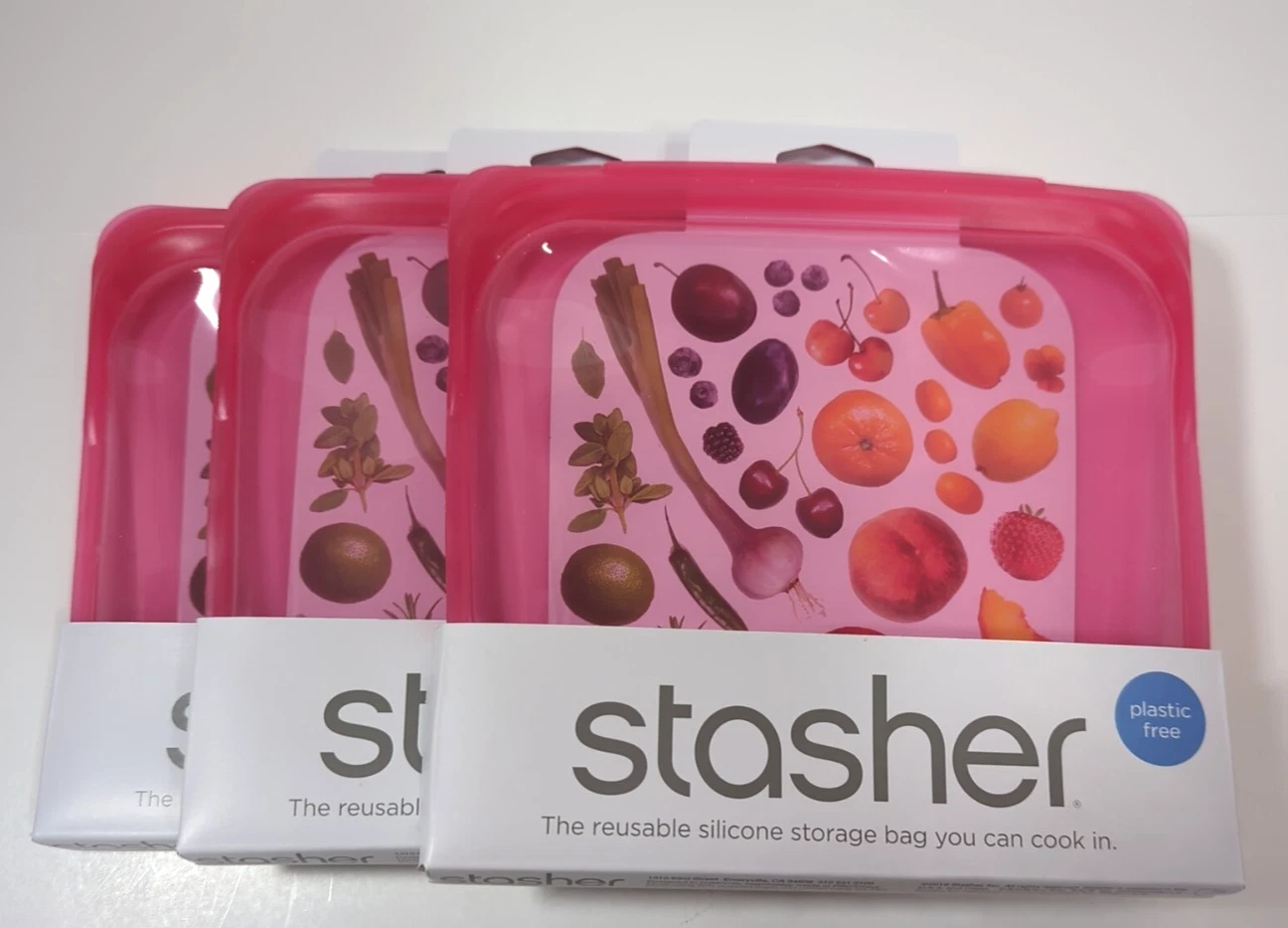 Stasher Reusable Kitchen Food Bags 3 Sandwhich Size Bags
Opens in a new window or tab