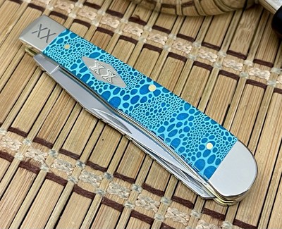 Case XX USA 2025 Caribbean Bone Edition Lizard Skin 1/500 Trapper Knife