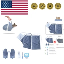 Cat Bathing Bag, Adjustable Anti-bite and Anti-Scratch Shower Mesh Grooming B...