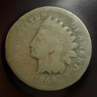 1865 INDIAN HEAD CENT CIVIL WAR ERA “FANCY 5” ACTUAL COIN 1209