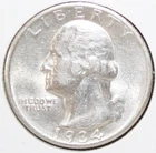 1934p Washington silver quarter Bu bright uncirculated