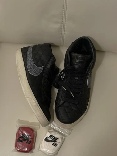 Nike Supreme x Blazer SB noir 2006 matelassé Dunk Cement Skunk Tiffany taille 10,5