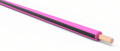TXL Automotive Wire 18 AWG PINK w/ BLACK Stripe Bulk 50 ft Primary Copper
