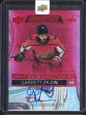 '21-22 UD Credentials #DTAA-GP Garrett Pilon Debut Ticket Access Auto Red #/99