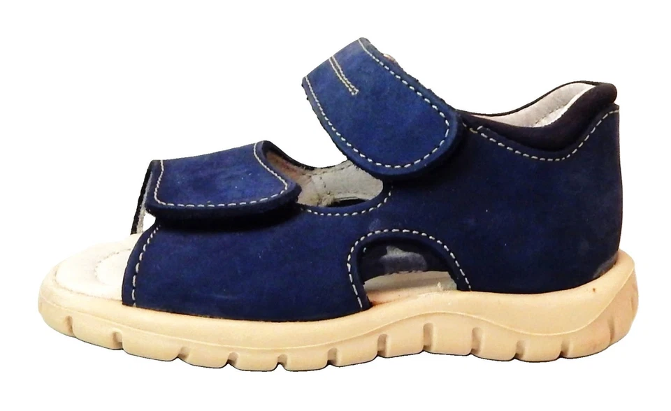 DE OSU-FARO -Spain -Baby Boys Navy Blue Leather Sandals - European 20 Size 4.5 - Image 4 of 4