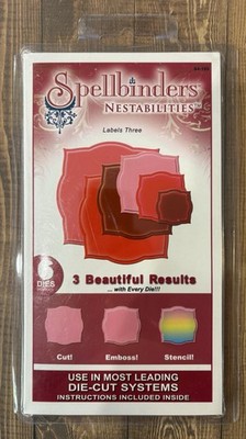 Spellbinders Nestabilities  Labels Three  #S4-189, 6 Dies, Cut, Emboss, Stencil