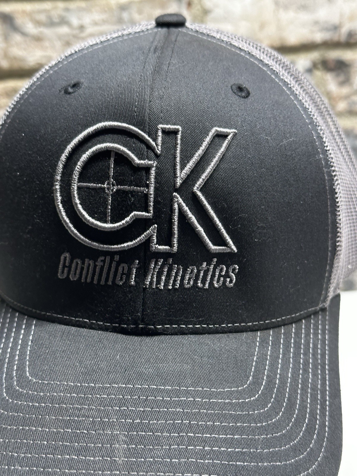 Conflict Kinetics Logo Gray Patch Cap Hat Adjusta… - image 2