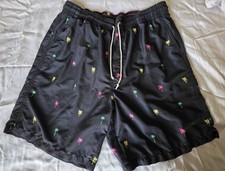 Old Navy Men's Black Palm Tree Swim Trunks Shorts Size XL Elastic Drawstring