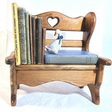 Vintage Wooden Heart Small Bench Primitive Boho Cottagecore Farmhouse Display