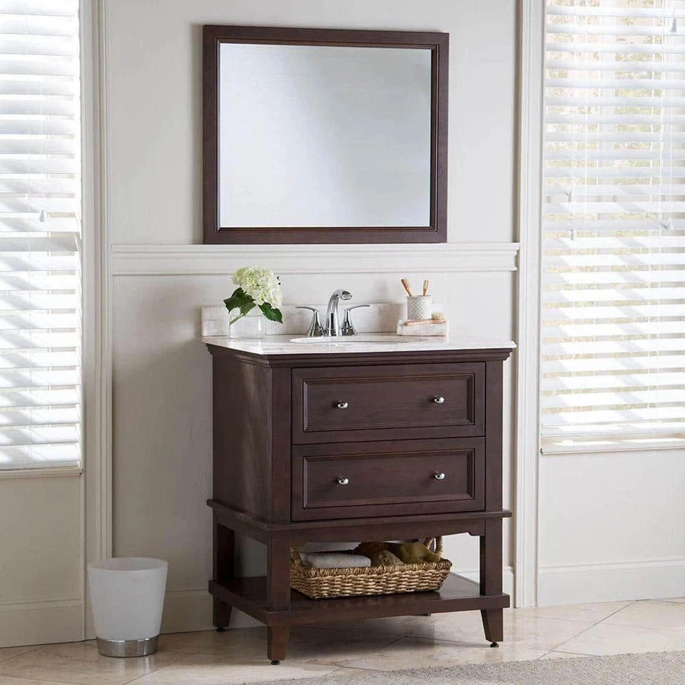 31 in. W Cultured Marble Vanity Backsplash in Dune - Image 2 of 3