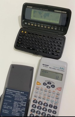 Vintage Casio SF-8350R Digital Diary 64KB & Sharp EL-531VH wissenschaftlicher Taschenrechner