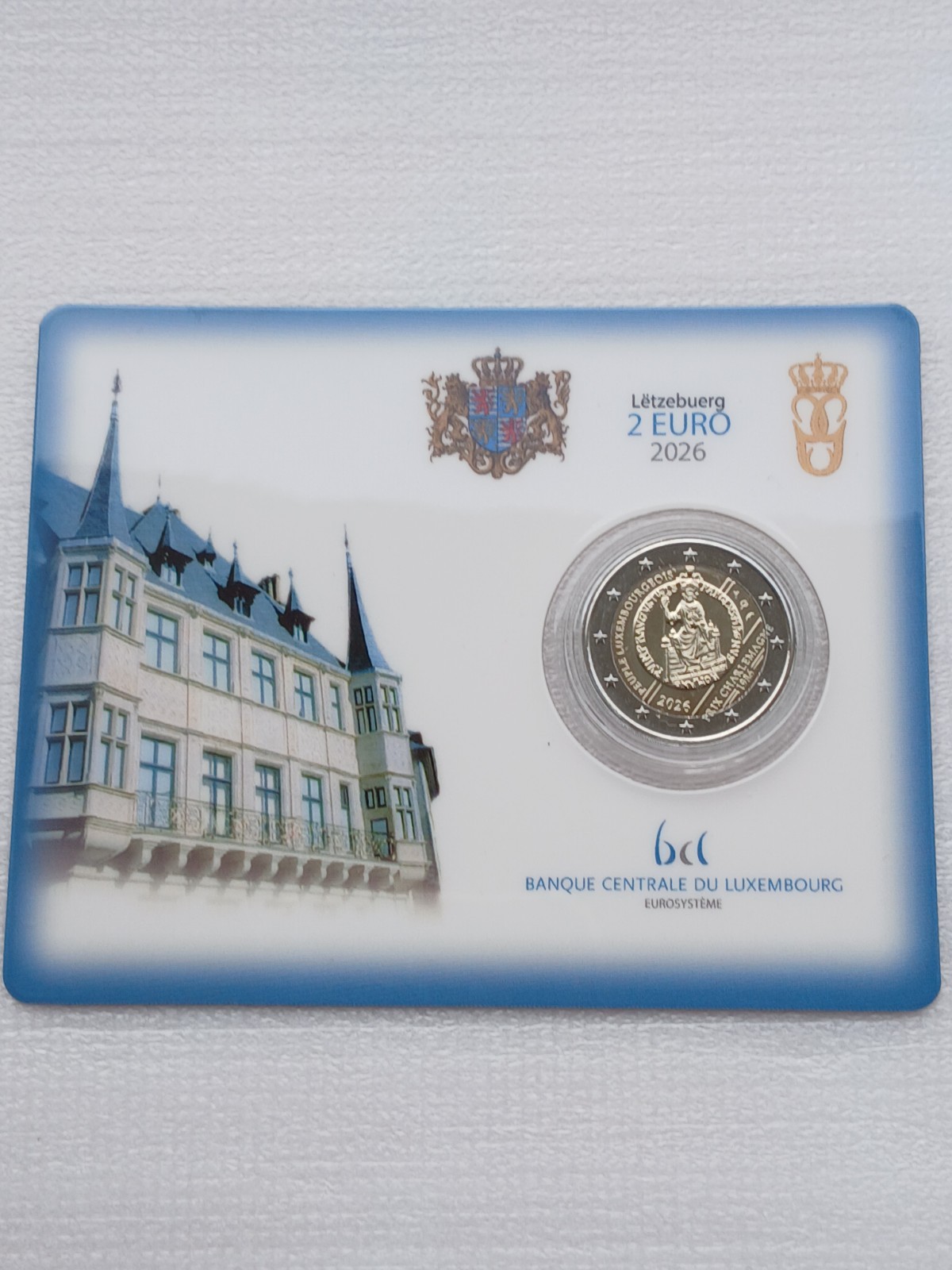 2€ Commémorative, Luxembourg 2026. Charlemagne  BU