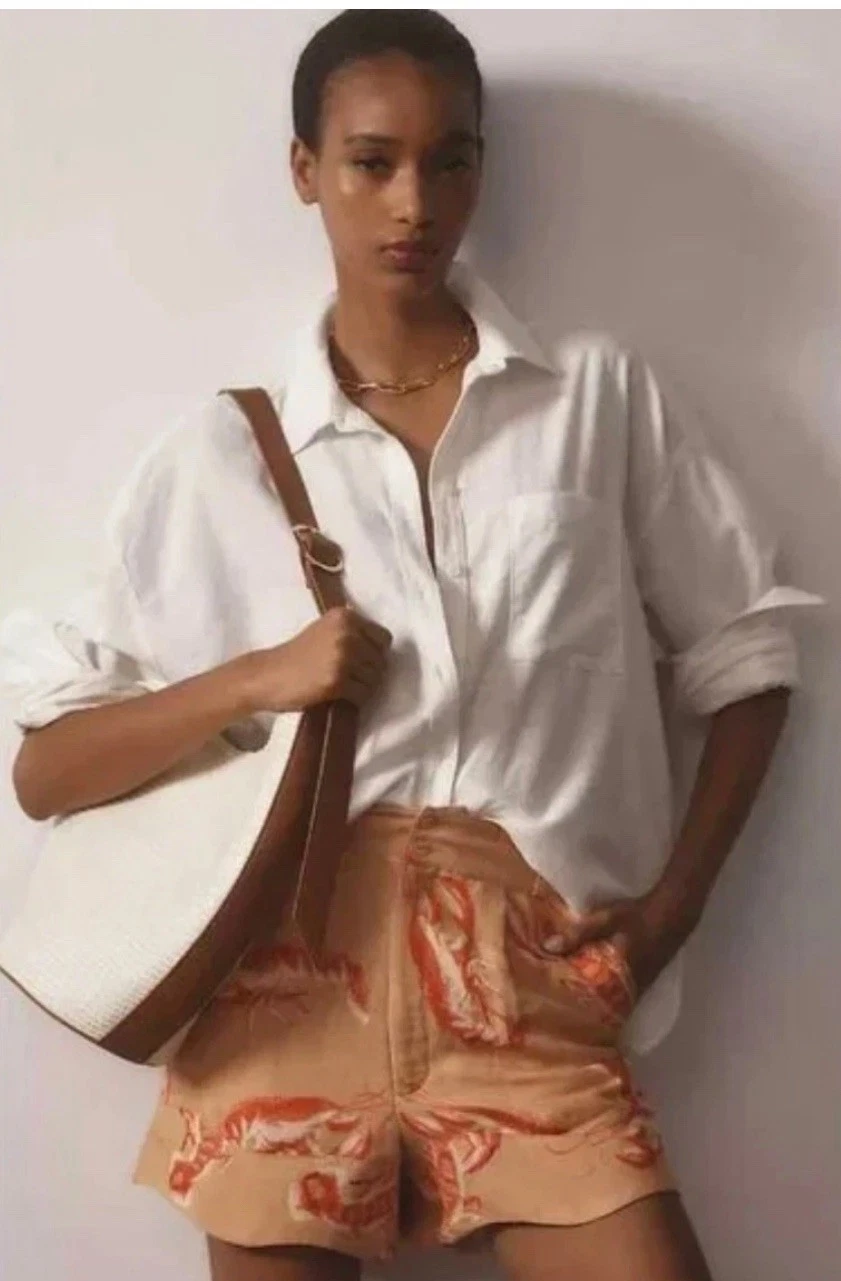 Farm Rio Anthropologie Linen Lobster Shorts Sz LARGE NWT $128 Retail Orange Red
Opens in a new windo