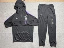 Nike Dri-FIT Tracksuit Youth Medium Black Hoodie Jogger Pants Basketball Set