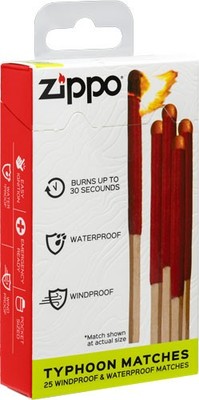 Zippo Typhoon Matches 25 Count Windproof & Waterproof