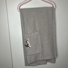 PASHI Cat Lady Rustic Kitten Patch USA Made Fuzzy Fleece Scarf Shawl Wrap Pocket